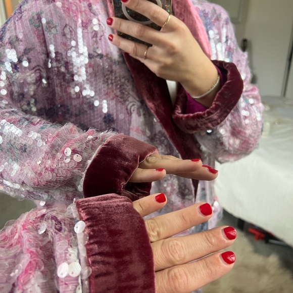 FREE PEOPLE velvet and sequin duster - Picture 7 of 8